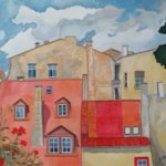 Крыши и окна Старой Риги, 55 х 46 см, акрил, холст на картоне, - 350€